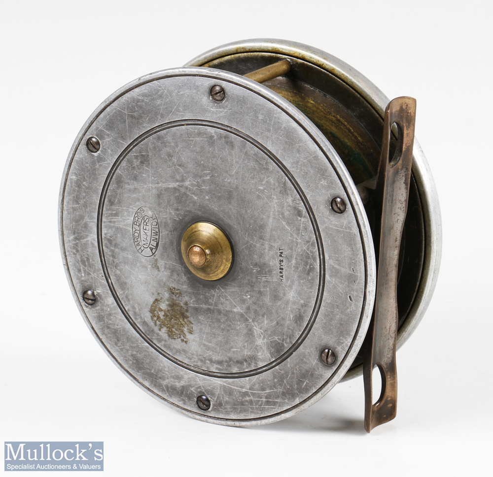 Hardy Bros England The Field 4 3/8” wide drum alloy fly reel with maker’s oval logo, perforated - Image 2 of 2