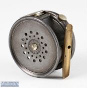 Hardy Bros England 3 ½” wide drum Perfect Dup MkII alloy fly reel with nickel silver line guide,