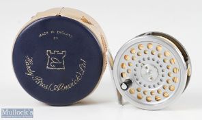 Hardy Bros England Marquis #5 alloy trout fly reel with smooth alloy foot, line guide, loaded with