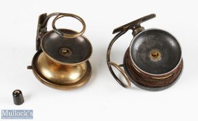 Malloch Patent 4” all brass side cast reel with maker’s oval marks to faceplate, spool measures 3 ¼”