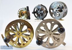 Collection of early American Skeleton Style Pillared Drum Core Centre Pin Reels (5) – Pflueger “