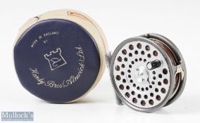 Hardy Bros England LRH Lightweight 3 1/8” alloy fly reel with smooth alloy foot, with line guide,