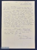 Autograph – WWII Flying Ace – James ‘Johnnie’ Johnson (1915-2001) Hand Written Letter dated 25th Nov