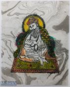 India & Punjab – Guru Nanak Textile Block Print – a fine vintage block print on textile of Guru