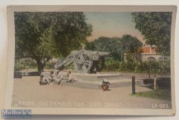 India – c1900s original postcard Zam Zam Cannon showing Ranjits Singhs famous Zam Zam cannon at