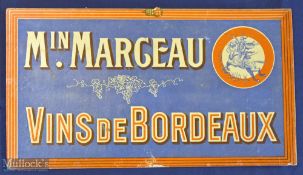 Wine Bar & Café Hanging Sign Board 1890-1900. Printed On Thick Card with original Clip For