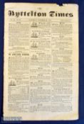 The Lyttelton Times Saturday October 23rd 1852. A 12 page newspaper published by Ingram Shrimpton,