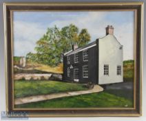 Frances Young Watercolour depicts yellow roses, plus Oil Painting of Burnt House Devon C1977-1981