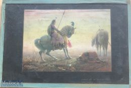 Original 19th century lithograph India depicting Sukta asking pardon of his brother Pertap after his