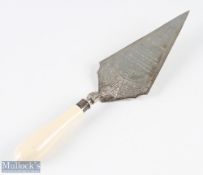 Edwardian Hallmarked Silver Presentation Trowel 1909 engraved ‘Presented to Mrs Richards Pantyrathro
