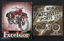 The New Matchless Sports 250 Motorcycle Sales Brochure 1937 a 4 page catalogue illustrating and