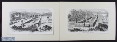 Arabia – Two Original French Engravings from a Journal dated 8th April 1854 entitled The Temple of