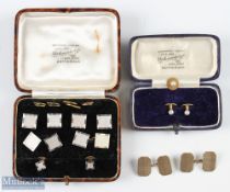 9ct & 18ct Gold Cufflinks – incl pair of 9ct gold Birmingham hallmarked cufflinks, weight 3.