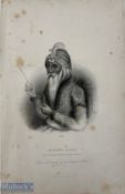 India & Punjab – Maharajah Ranjit Singh Engraving A fine antique steel engraving of Sikh ruler