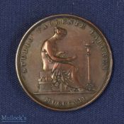 London Institution Bronze Membership Ticket Circa 1820s. Obverse; Seated allegorical figure