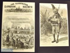 India – Two Original 1876 Engravings A Hindoo Medicant Pilgrim and A Strolling Minstrel at Madras
