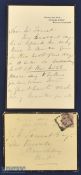 Autograph – Frederick Roberts (1832-1914) Hand Written Letter on headed paper with envelope. Roberts