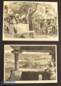 India – Two Original 1876 Engravings of the Royal Visit to Gwalior from sketches by William Simpson,