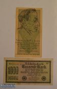 WWII Anti-Jewish Propaganda Banknotes inflation era German banknotes over-printed with Anti-