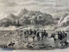 India & Punjab – Maharaja Of Kashmir Meeting Governor Of Punjab Engraving - large French engraving