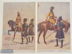India - c1900s British Indian Army Postcards an original set of (2) colour postcards showing a