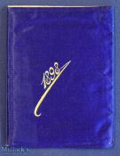 Luxury Silk Wallet Of 1898 in deep blue and gold very finely made with Calendar printed on leather