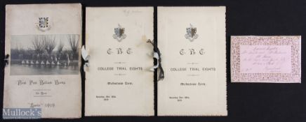 1919 First Post Bellum Bump 3rd Boat ‘Lents’ Signed Menu signed to reverse by participants to the