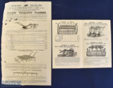 Larkworthy & Co, Worcester. Circa 1865 Handbill - Ploughs and Harrows and Suffle Drags, each