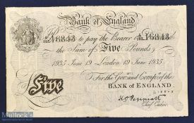WWII Operation Bernhard Counterfeit £5 Banknote - exercise by Nazi Germany to forge British bank