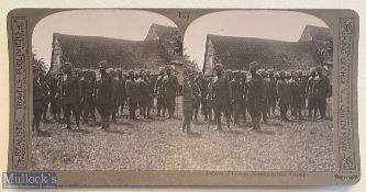 India – WWI c1900s Original stereo view showing Sikh soldiers of the Lahore division headquarters