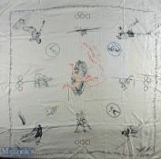 Olympic Games - London 1948 Very large printed Rayon cloth with Legend “Olympiad London 1948” in red