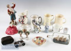 Quantity of Mixed Ceramics incl Royal Doulton Polly Peachum HN549 figure (crack to body) small