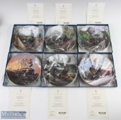 Set of 6 Royal Worcester Severn Valley Railway Train Plates all boxed with certificates