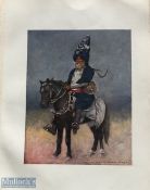 India Sikh Akali Original coloured lithograph by Mortimer Menpes at the Delhi durbar showing a