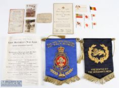 Small Collection of Military Paperwork - Red Cross Fundraising Pin Badges, Red Cross Agricultural