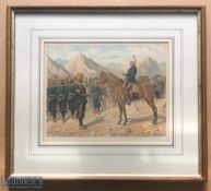 India - Original colour lithograph of a Sikh baggage train on the march escorting the 20th Punjab