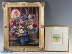 K. Stubbs ‘Northumberland Beach’ Signed Colour Print Limited Edition 3/6 framed measures 29x29cm