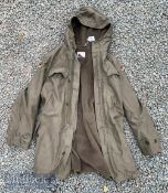 Later 20th century German Parker Coat in green with German Printed label to inside with German