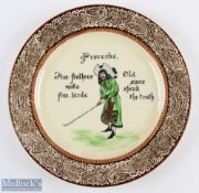 Royal Doulton Morrisian Golfing Series Ware proverb plate c1915 - decorated in 17th c. golfers