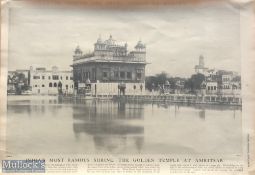 India Golden Temple - Original 19th century large print of the holiest Sikh shrine the golden temple