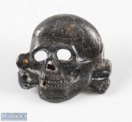 Rare WWII Period Third Reich Silver stamped officers SS Totenkopf for the Shirmutze marked .800
