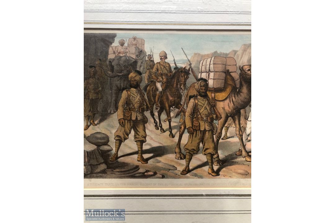 India - Original colour lithograph of a Sikhs of the Punjab frontier force no1 Kohat mountain - Image 2 of 2