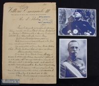 Autographs – 1928 Benito Mussolini & King Victor Emmanuel III Signed Document dated 8 Sep 1928
