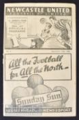 1938/39 Newcastle Utd v West Bromwich Albion Div. 2 football programme 14 September; Fair