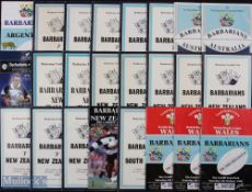 Barbarians v Countries etc Rugby Programmes (34): Issues against most of the touring side from