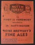 1933/34 Nottingham Forest v Bolton Wanderers match programme Div. 2 2nd April. Neat punch holes, o/