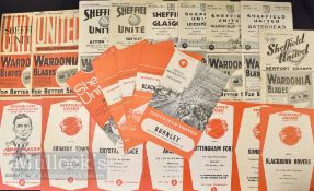 Selection of Sheffield Utd home match programmes to include 1946/47 Newcastle Utd (FAC),