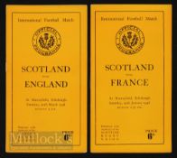 1948 Scottish Home Rugby Programmes (2): The games v France and v England, in their first official