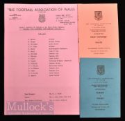Selection of Dai Davies (1948-2021) Owned Wales International football itineraries featuring 1979