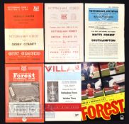 Selection of Nottingham Forest home match programmes to include 1959/60 British Police (f), 1967/